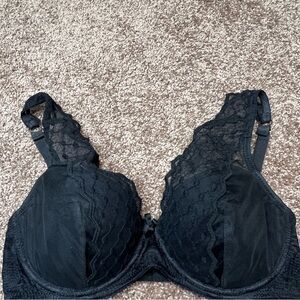 Mimi Holliday Black Lace Cupped Bra - Size 32DD